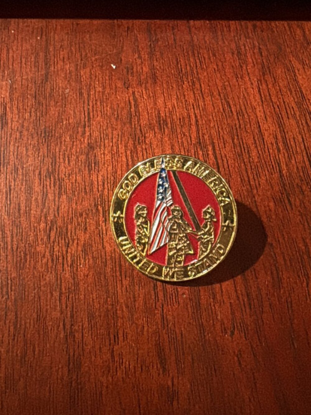 God Bless America United We Stand Lapel Pin